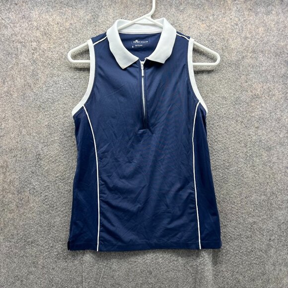 Peter Millar Polo Shirt Women Small Blue Navy Sleeveless Performance Chrissie - Picture 1 of 11